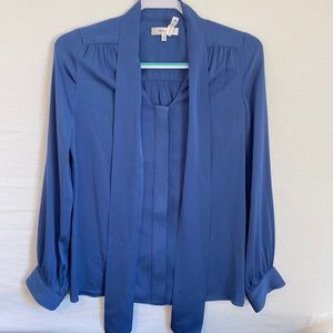MILLY SILK COLLAR TIE BLOUSE Sz. 4